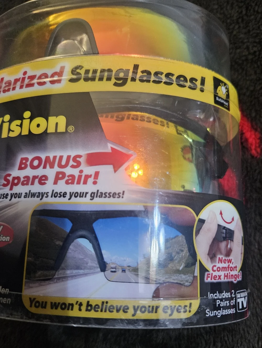 BattleVision Sunglasses As Seen on TV HD Polarized 2 Pairs, Eliminates Glare, Op